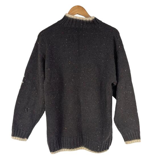 B.I. Gear Vintage Snowflake Mock Neck Sweater Wool Angora Blend Gray Red Medium - Picture 4 of 6